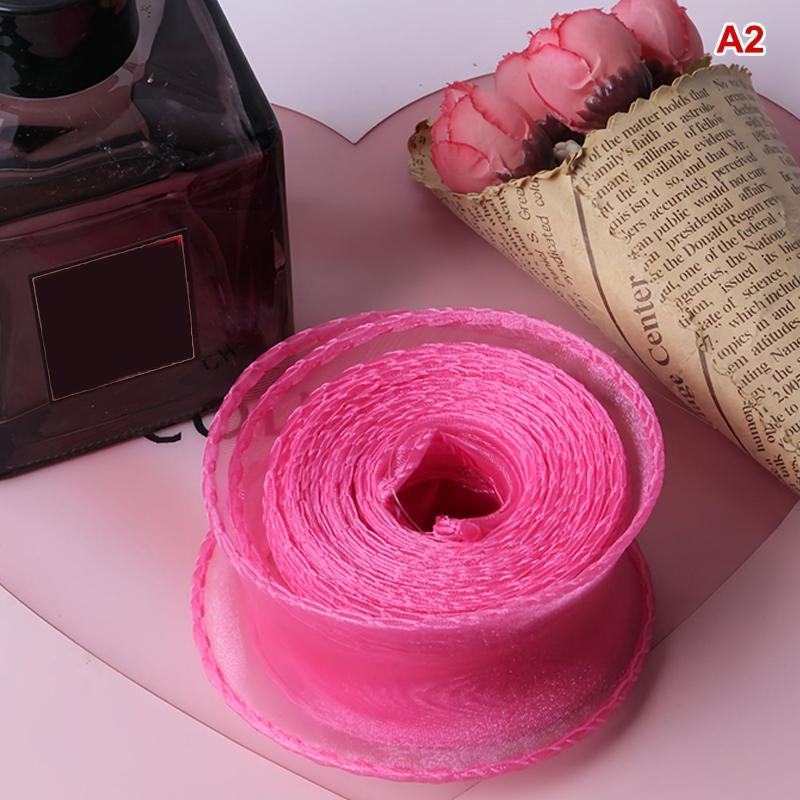 10Yards Organza Solid Color Ribbon 4Cm Wavy Edge Ribbon For For Flower Bouquet Gifts Packaging Party Decorations Diy