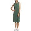 Adidas Neo Sleeveless Dresses Women's Green Crew Neck Moderate Long HN0015