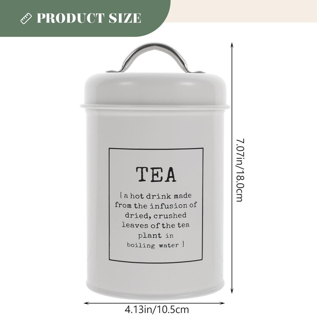 Iron Airtight Tea Coffee Sugar Canister Storage Jar Kitchen Counter Farmhouse Decor Large Capacity Metal Food Container