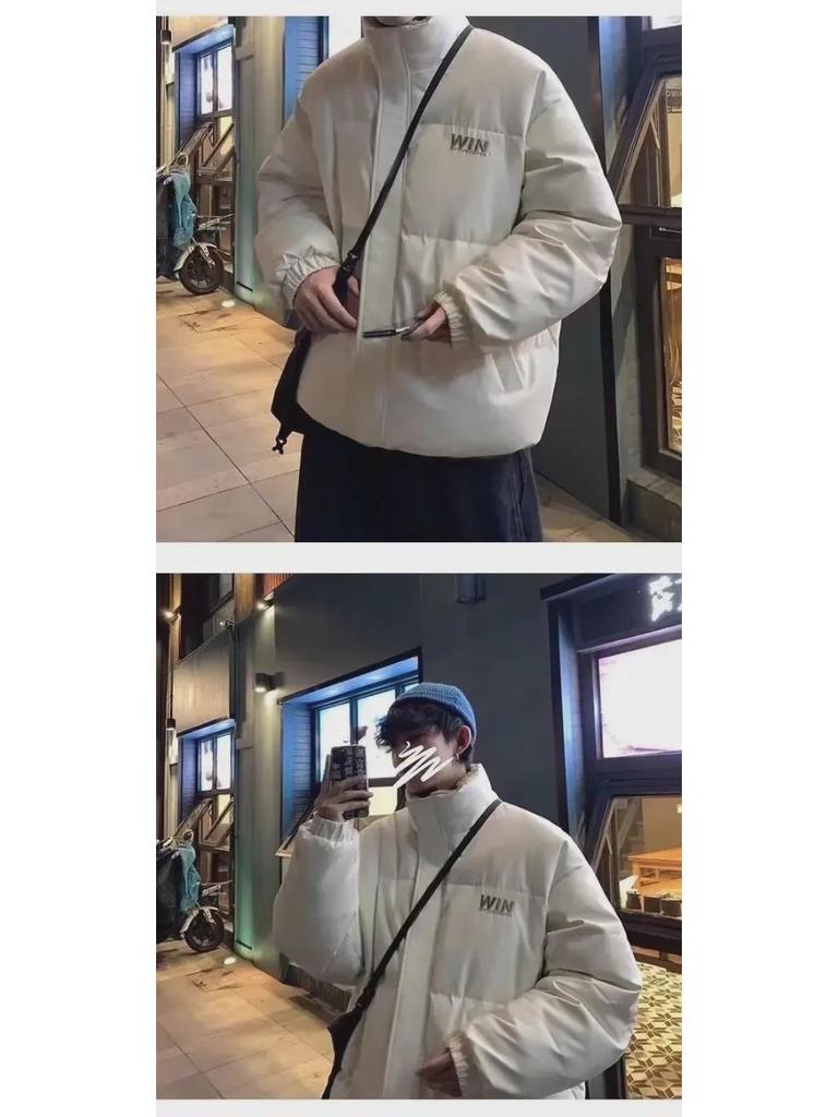 Men's Hong Kong Style Winter Lamb Fleece Cotton Coat - Trendy, Loose, Warm, and Thick Plus Velvet Jacket for Couples