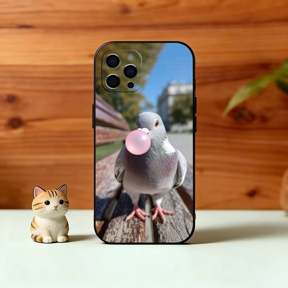 

Смешной глупый голубь Чехол для телефона Силиконовый Мягкий Для IPhone 17 16 15 14 13 12 11 X XR Plus Pro Max Plus iPhone15pro