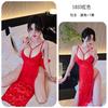 Sexy lingerie sexy lace suspender long dress high split ends seduction pajamas women's uniform suit
