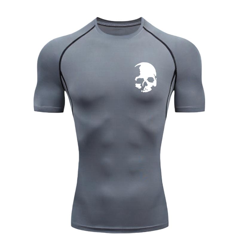 Skeleton Men's Sports T-shirt for Fitness Training Fitness Compression Men's Training T-shirt  Workout T-Shirt