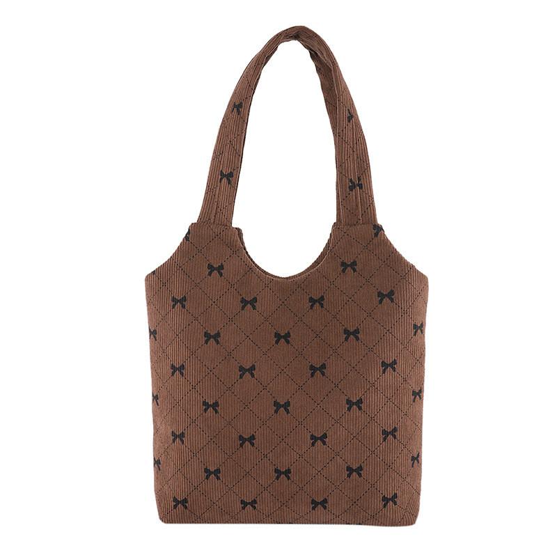 Fashionable And Stylish Corduroy Tote Bag For Women In Chic Colors With Large Capacity