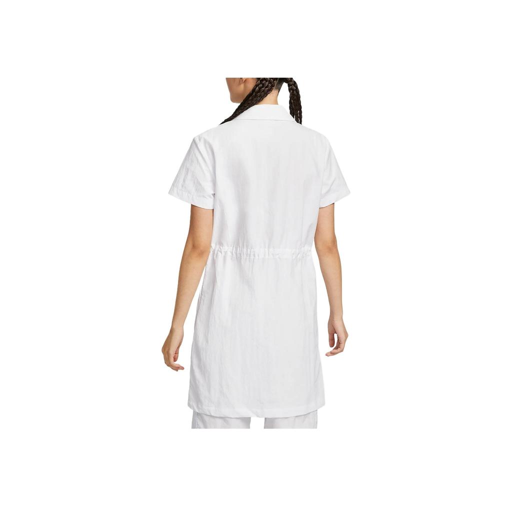 Nike Sportswear Everything Wovens Fashion Simple Beautiful Trendy Short Sleeve Dress Women Dresses White HJ1145-100