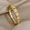 Italian Charm Starter Stainless Steel Bracelet For Women Men Stretchy Watchband Modular Links Chain Gold Color Bangle Wristband