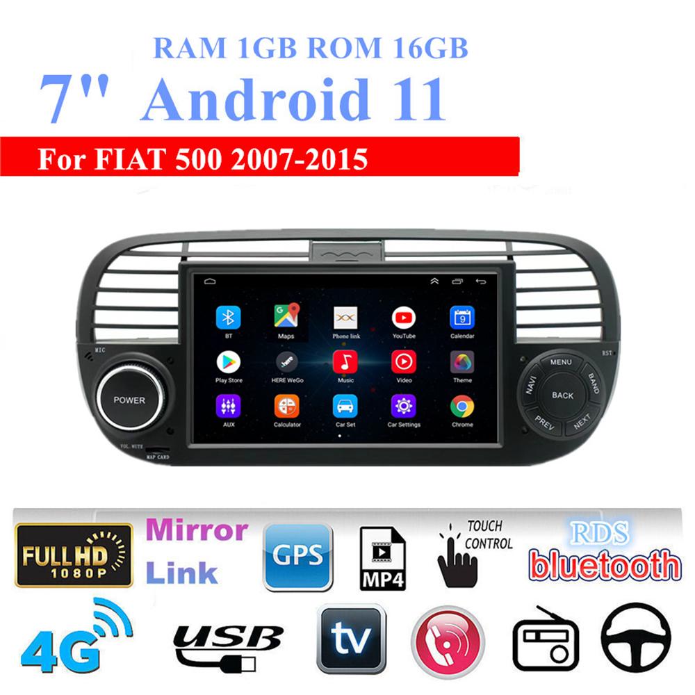 7'' Android 11 Car Radio Stereo Navi Player GPS Wifi FM For Fiat 500 2007-2015