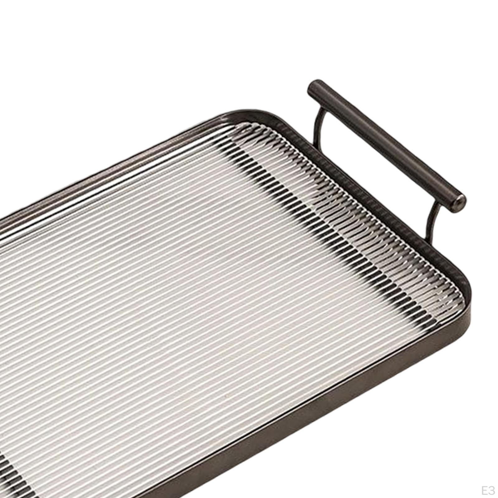 Сервировочные подносы Многоцелевые акриловые прямоугольные с ручками Посуда Органайзер — фото 4