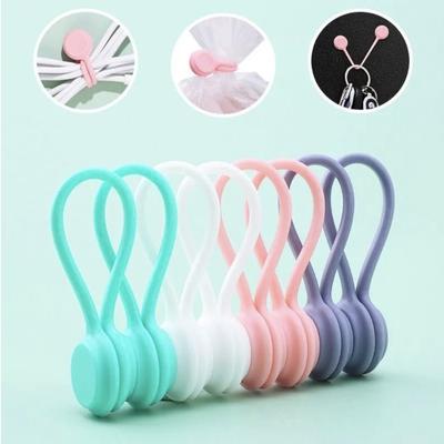3 szt. Magnetyczne klipsy do kabli Silikonowy zwijacz do kabli słuchawkowych Uchwyt na kable Wielofunkcyjny Domowe biuro Słuchawki Kabel USB Organizer do przewodów Akcesoria