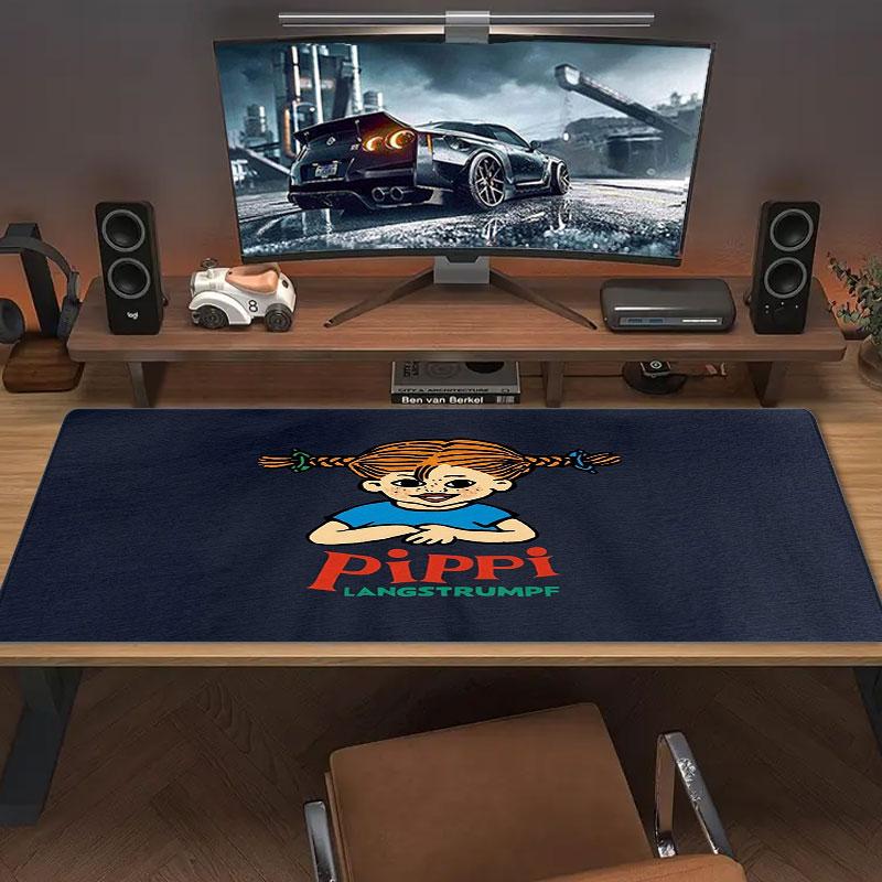 Pippi Longstocking Large Size Mouse Pad Large Gaming Table Cushion Non-slip Laptop Tablet Big Mousepad XXL Mat Mini PC Playmat With Lock Edge