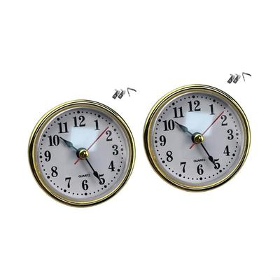 מנגנון שעון מיני 62KD עגול 65 מ"מ פנים לבן עם מסגרת זהב או כסף קריא בקלות ספרות ערביות/אופציונליות