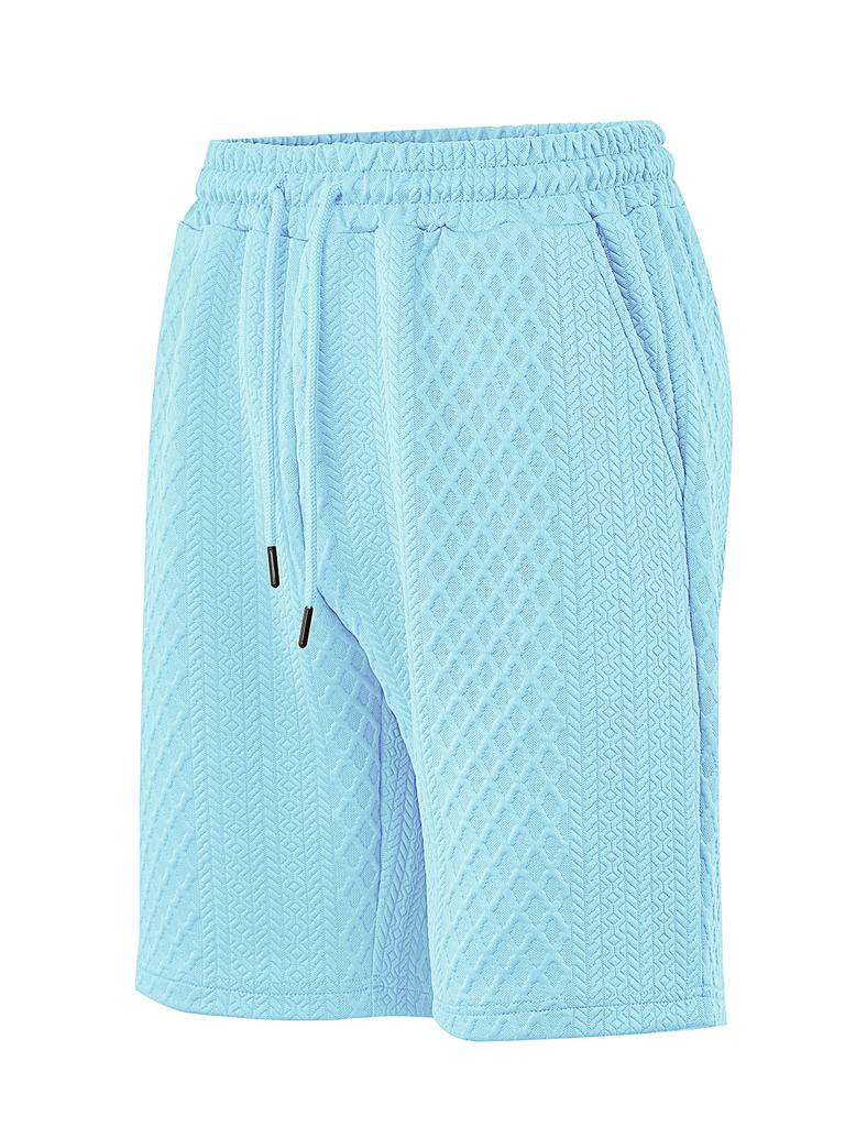 Herren-Shorts in Übergröße für den Sommer, Lässige Passform, Atmungsaktiv, Leicht dehnbar, Tunnelzugbund, Gerades Bein, Jacquard-Stoff