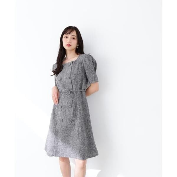 Jill by Jill Stuart Women's Ecru Double-Breasted Tweed Mini Dress