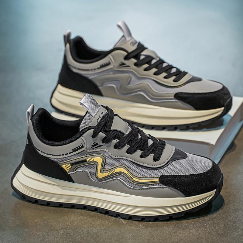 

Men s shoes 2025 new spring trend versatile thick-soled wear-resistant student sports and leisure shoes men s breathable dad shoes 44 зеленого кольору хакі