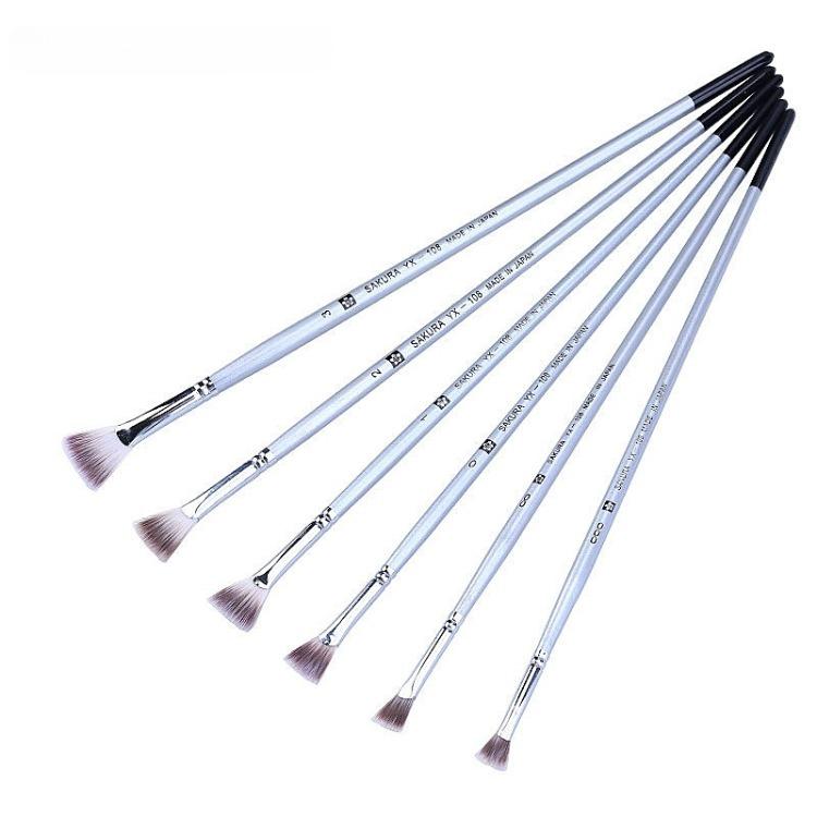 1 Piece Nylon Fan Brush for Artists Shape Painting Brushes for Multiple Mediums Art Exam Studio Use