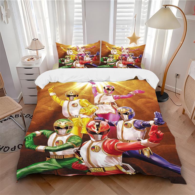 Power Rangers Teamup Print 3Pcs Bedding Setduvet Cover With 2 Bedropillowcase Home Birthday Gift