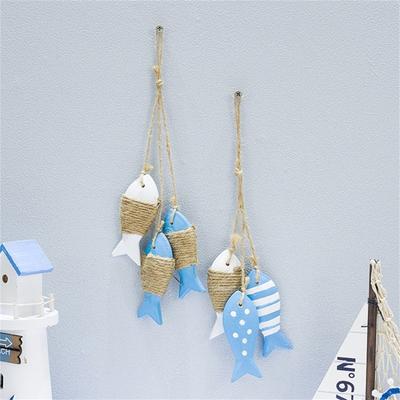 Ciondolo decorativo da parete in legno con design a forma di pesce, fai da te, senza difetti, regalo in stile marino, ornamento da appendere per camera da letto