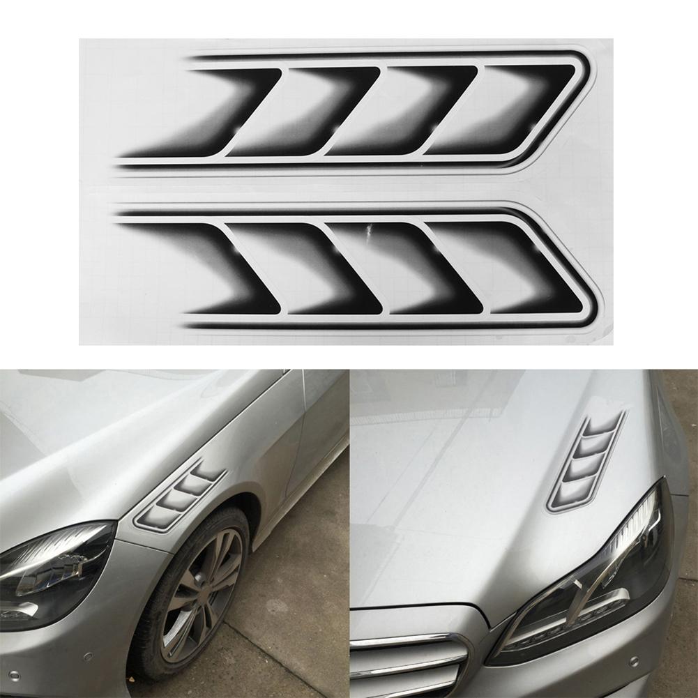 Black Auto Vent Air Flow Fender Sticker Waterproof