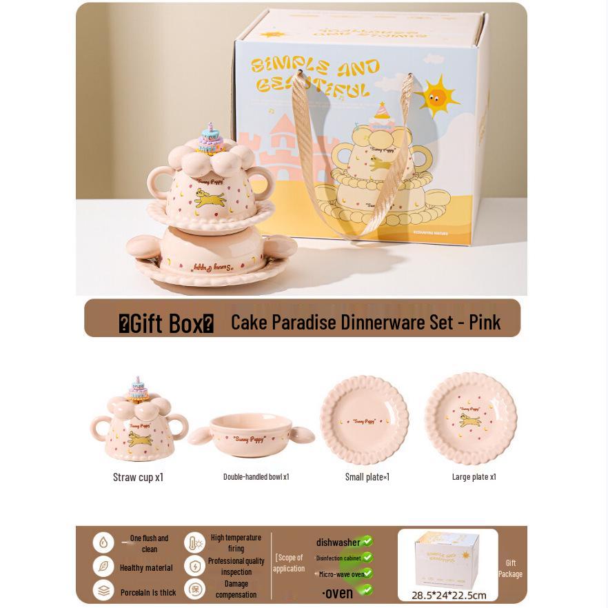 Stackable Ceramic Bowl & Plate Set - High-Value Tableware Gift Box