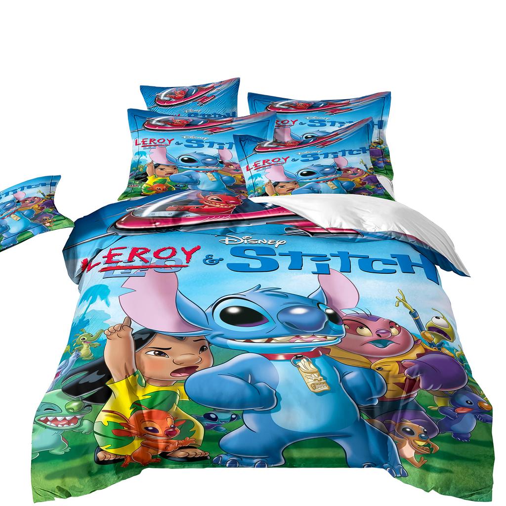 3D Digital Printing Quilt Cover Pillowcase Bedding Cartoon Three-Piece Set Home Textile Four-Piece Set