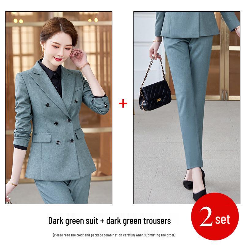2023 High-End Women's Autumn Pant Suit: Elegant Formal Blazer Set for Professional Wear