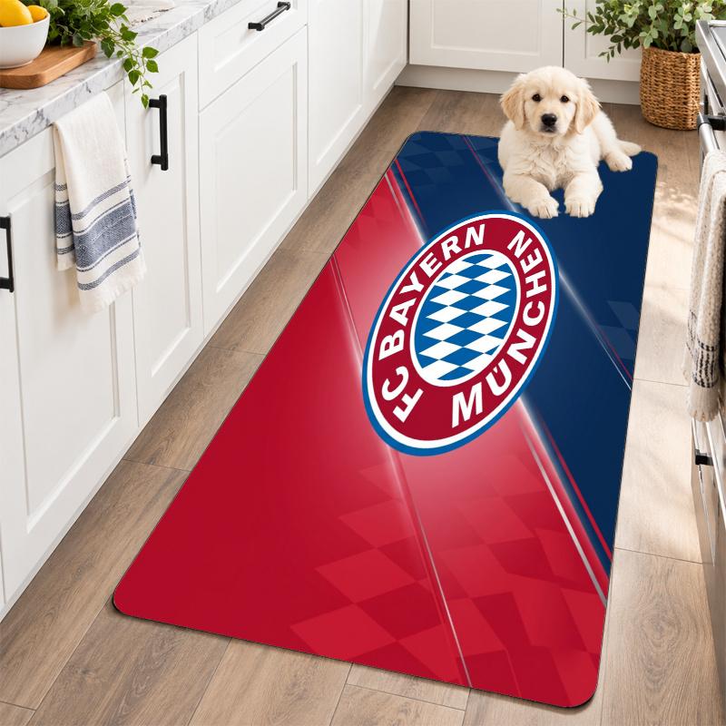 Flannel Kitchen Mat Bayern Munich Soft Area Rug Non Slip Floor Carpet Home Decoration