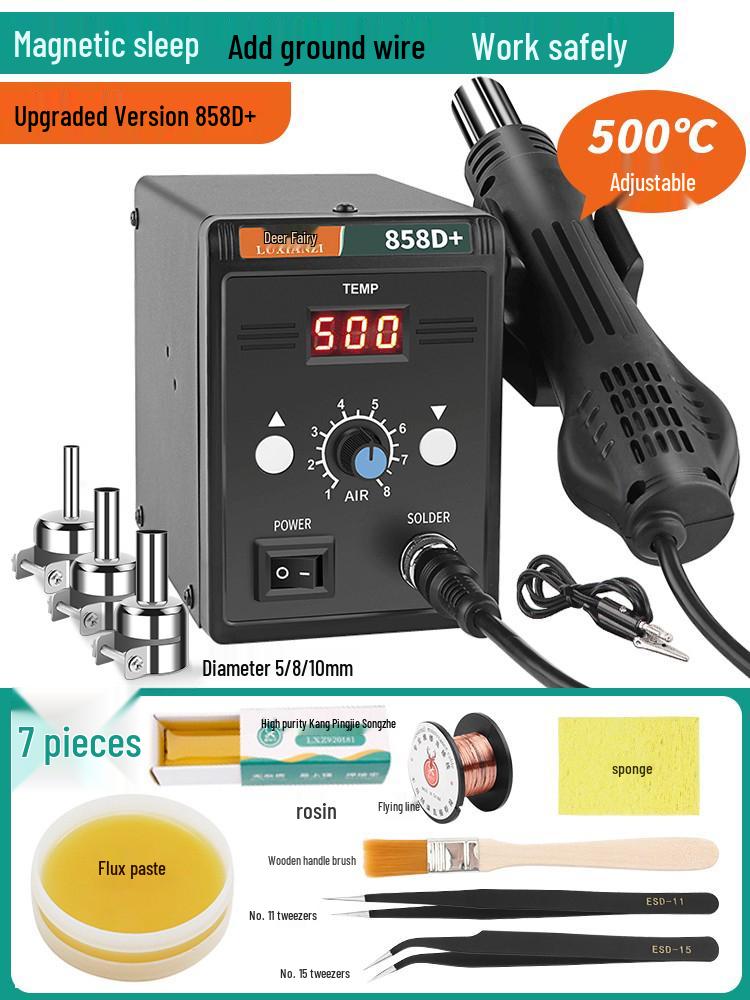 Deer Fairy 858D Hot Air Gun Desoldering Station for Soldering and Mobile Phone Repair