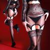 Damenstrumpfhosen Öl Glänzend Transparente Strümpfe Mit Spitze Hüftrock Ultra-Dünne Durchsichtige Socken Hoch tailliert Exotische Lingerie