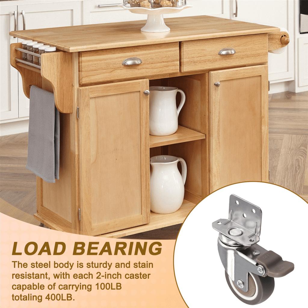 Side Mount Casters 2 Inch Furniture Wheels L Shaped Rubber Casters 360 Degree Locking Swivel Top 4 Piece Set