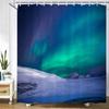 Night Starry Sky Aurora Landscape Fabric Shower Curtain Waterproof Polyester Bathroom Curtains Home Decorate Curtains with Hooks