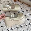High-heeled Platform Small Leather Shoes Women's Autumn French Mary Jane Retro Heightening Japanese Muffin Single Shoes