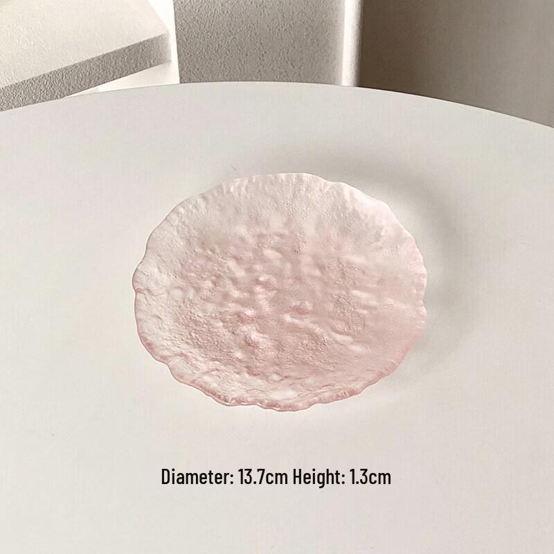 Irregular Glacier Glass Dessert Plate