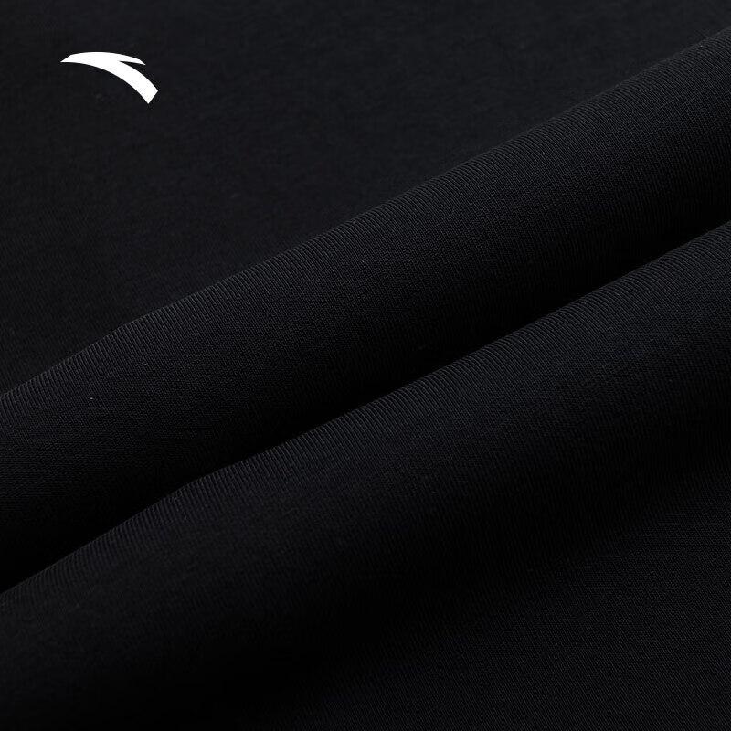 Anta Solid Color Mid Waist High Elastic Straight Casual Pants Men bottoms Black 152427330-1