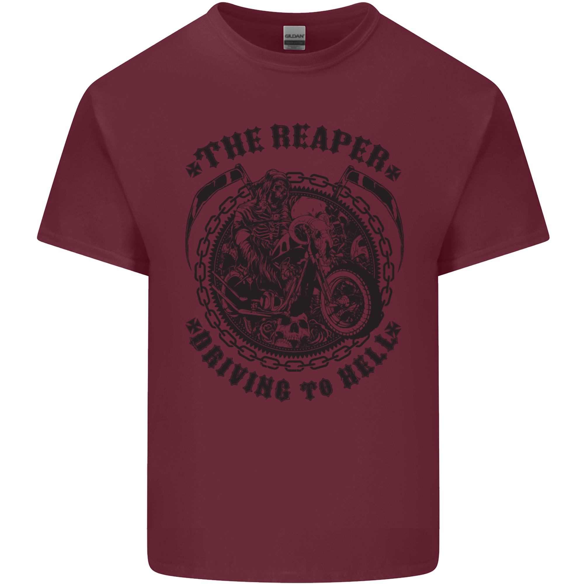 Grim Reaper Motorbike Motorcycle Biker Unisexs Light Cotton TShirt S