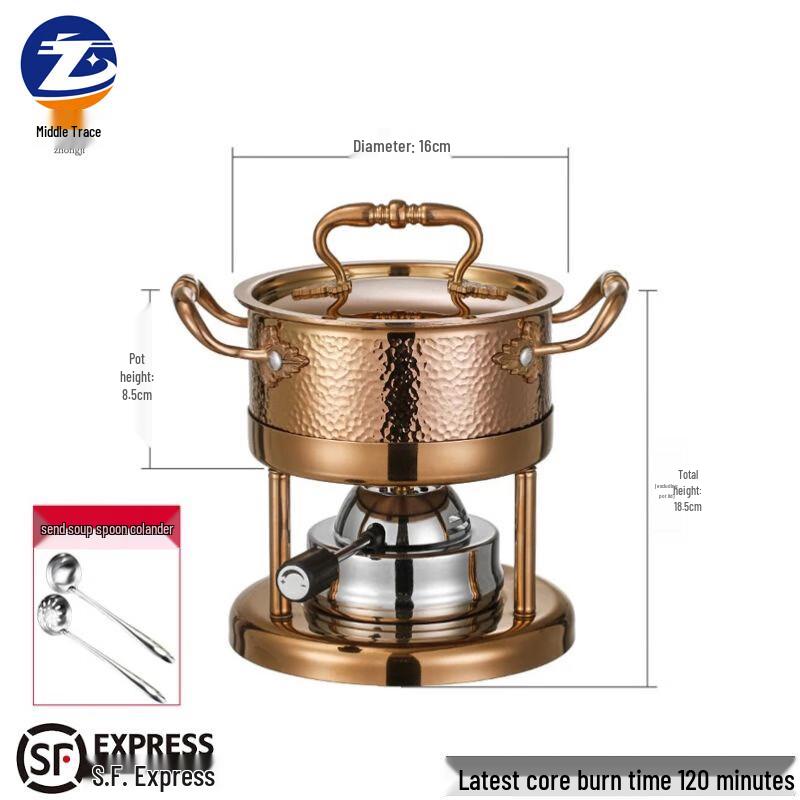 Individual Stainless Steel Hot Pot with Alcohol Stove One Person Pot