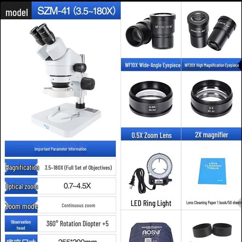 AOSVI SZM-41 Stereo Zoom Microscope