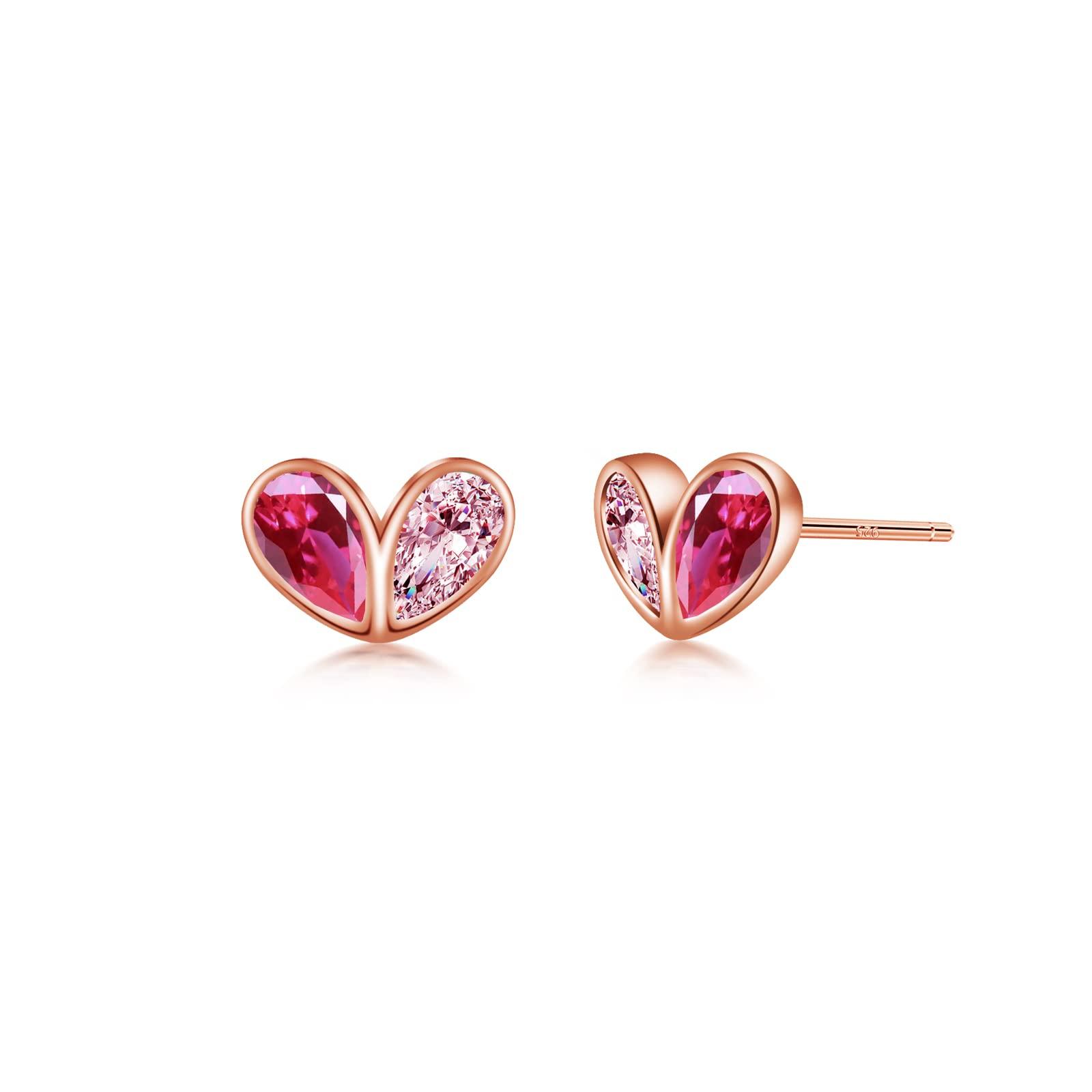 

Free bird First Earrings for Silver Pink Gold July Everyday Day Present Women, Popular, Hypoallergenic, 925, Earrings, 18K, Ruby, Heart, Birthstone,