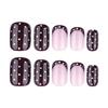 Wine Red Autumn-Winter Press-On Nails with White Polka Dots - Short Square Fake Nails