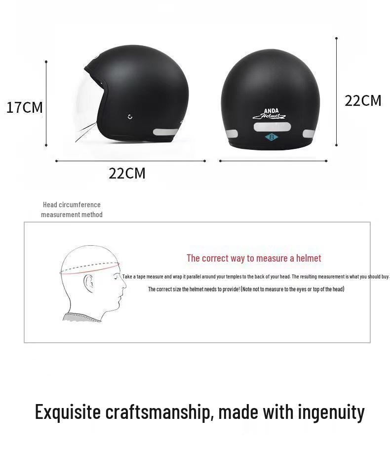 3C Certified AD Electric Motorcycle Helmet, All-Season Half Helmet for Men and Women, Winter-Proof for Scooter Commuting