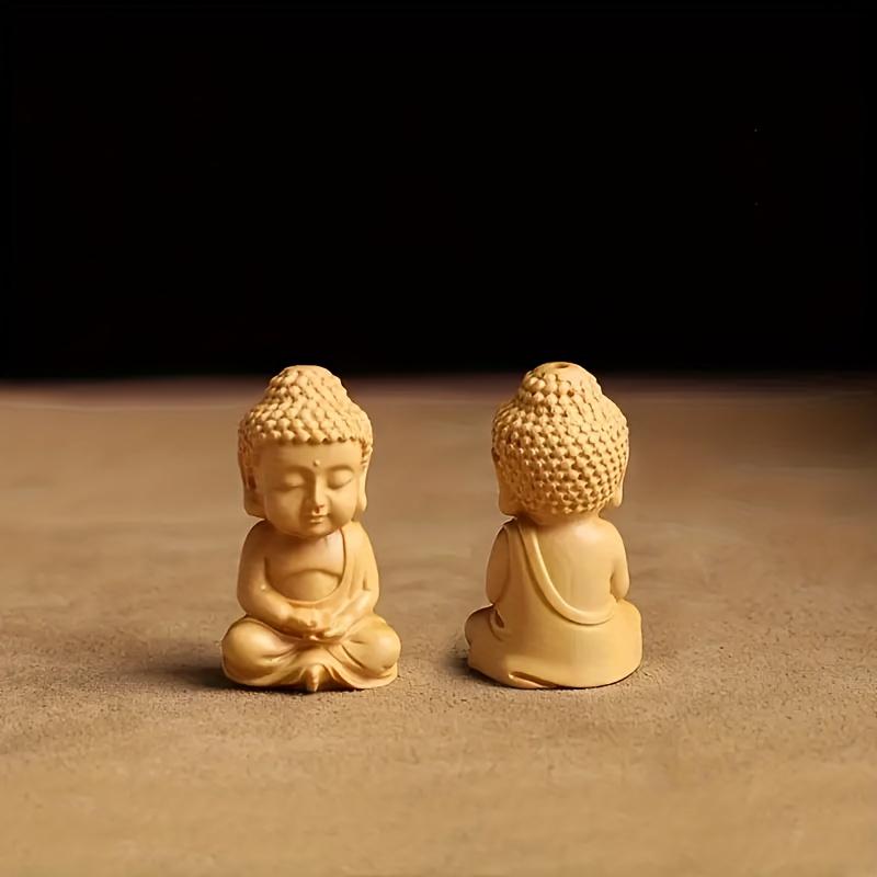 Vintage Hand-Carved Buddha Pendant, 1pc Religious Oval-Shaped Wooden Amulet with Blessing Motif – Ideal Christmas Gift, Hanging Ornament Decoration