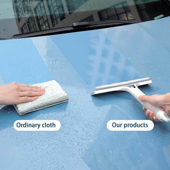 Glass Scraper with Integrated Spray Bottle 3-in-1 System Rubber Spatula Glass Scraper Household Cleaning Tool