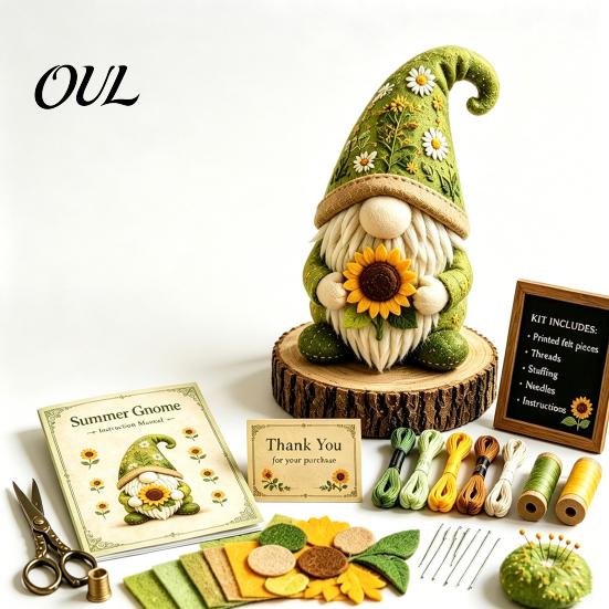Kit Fai da Te Bambola Animali Marini Patchwork, Set da Cucito Gnomo Fatto a Mano per Decorazione Casa, Artigianato Drago Cartone Animato Tessuto Principiante