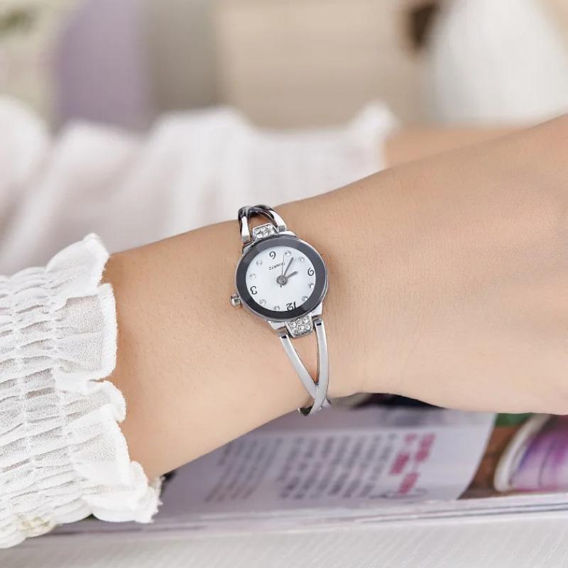 Small Gold Bangle Bracelet Luxury Watch Stainless Steel Retro Ladies Quartz Wristwatch Fashion Casual Thin Chain Watches