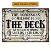Customizable The Robinsons Deck Rustic Metal Sign Outdoor Patio Yard Iron Decor