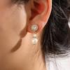 ZAKOL Luxury Round Buling AAA Clear Zircon Imitation Zircon Dangle Earrings Elegant Engagement Wdding Zircon
