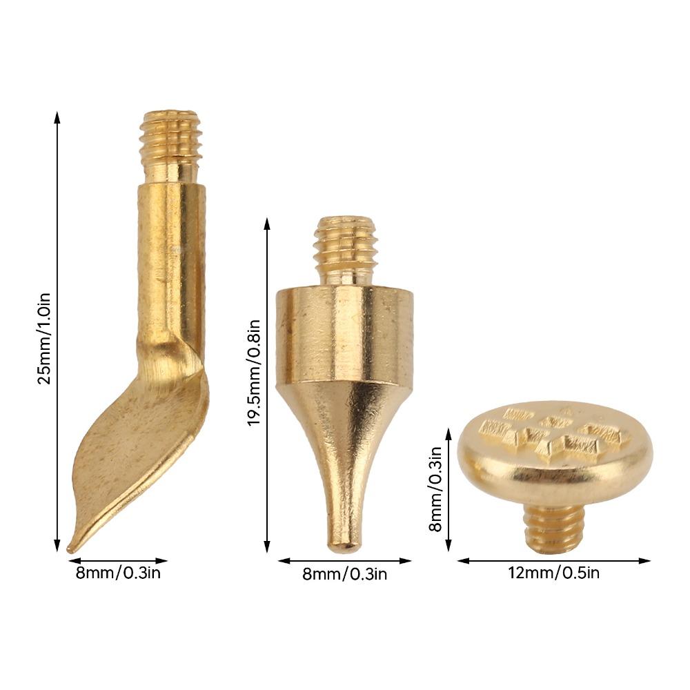 28Pcs Brass Wood Burning Tip Set Gold Brass Pyrography Tip Pyrography Head Kit For Wood Burning