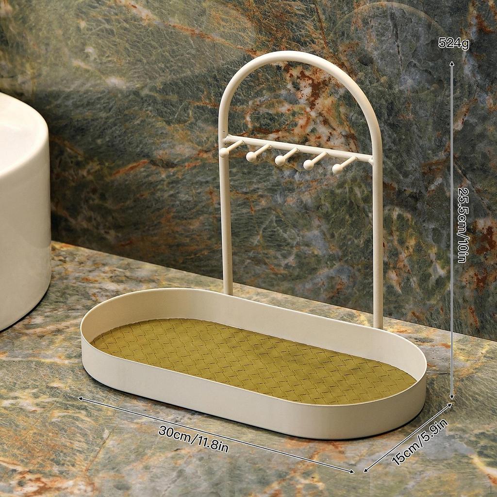 Bathroom Counter Organizer Vanity Tray Cosmetic Storage Rack for Dressing Table Washroom