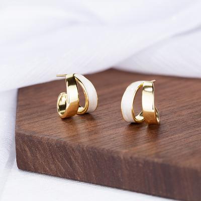 C-shaped Stud Earrings Women's Niche Design Sense Earrings Temperament Fashion Earrings Autumn and Winter