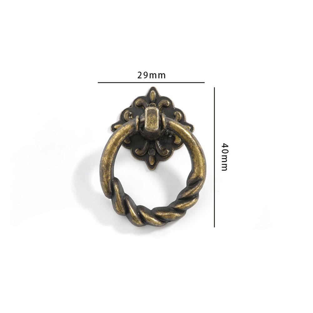6pcs Retro Furniture Handle Cabinet Knob Drawer Dresser Pulls Cupboard Drop Ring Pull Handle Vintage Furniture Hardware