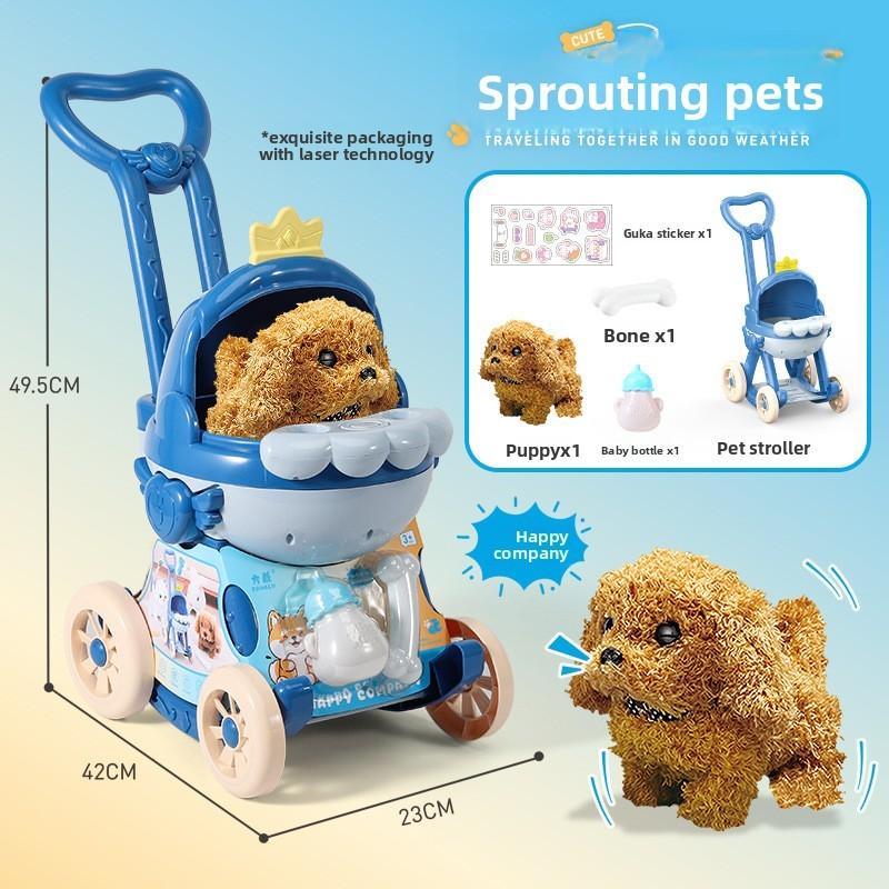 Childrens Plush Bunny Toy With Electric Push Cart For Babies And Toddlers